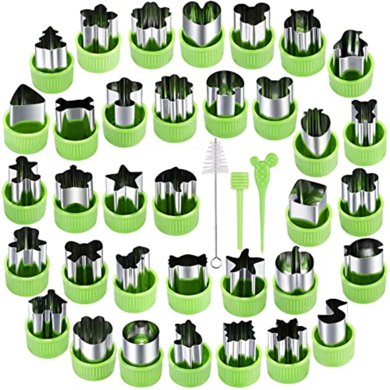 NEW LIVE 35 Pack Cookie Cutters Vegetable Fruit Cutter Shapes